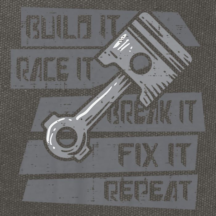 Build Race Break Fix It Repeat Auto Mechanic Cotton Canvas Backpack