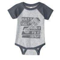 Build Race Break Fix It Repeat Auto Mechanic Infant Baby Jersey Bodysuit