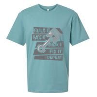 Build Race Break Fix It Repeat Auto Mechanic Sueded Cloud Jersey T-Shirt