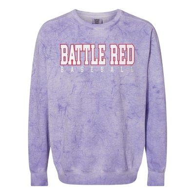 Battle Red Baseball Colorblast Crewneck Sweatshirt