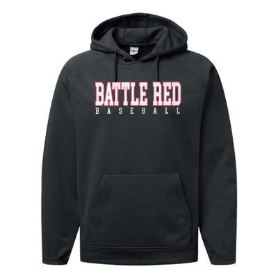 Battle Red Baseball Performance Fleece Hoodie