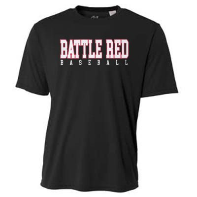 Battle Red Baseball Cooling Performance Crew T-Shirt