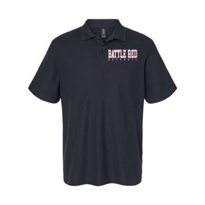 Battle Red Baseball Softstyle Adult Sport Polo