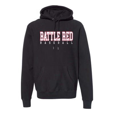 Battle Red Baseball Premium Hoodie