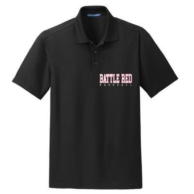 Battle Red Baseball Dry Zone Grid Polo