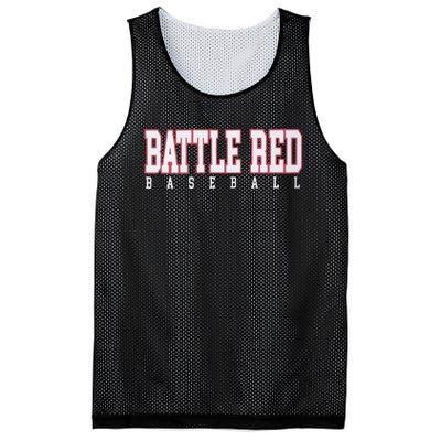 Battle Red Baseball Mesh Reversible Basketball Jersey Tank