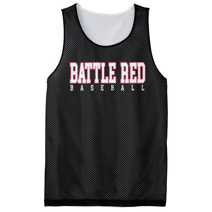 Battle Red Baseball Mesh Reversible Basketball Jersey Tank