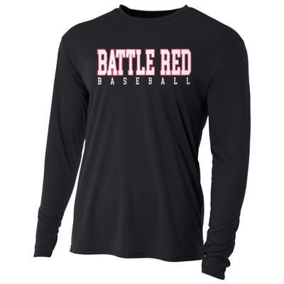 Battle Red Baseball Cooling Performance Long Sleeve Crew