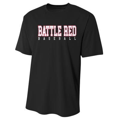 Battle Red Baseball Performance Sprint T-Shirt