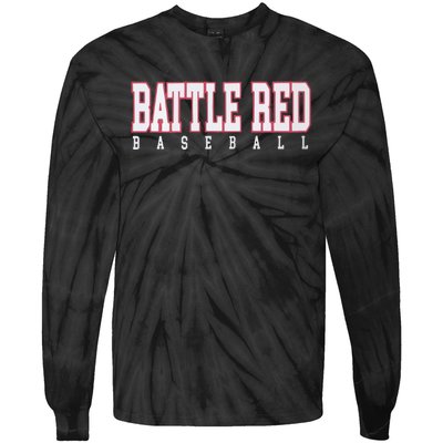 Battle Red Baseball Tie-Dye Long Sleeve Shirt