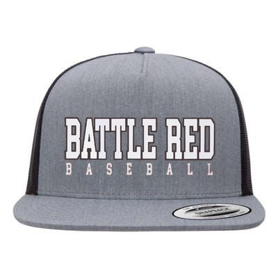 Battle Red Baseball Flat Bill Trucker Hat