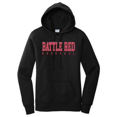 Battle Red Baseball Women's Pullover Hoodie