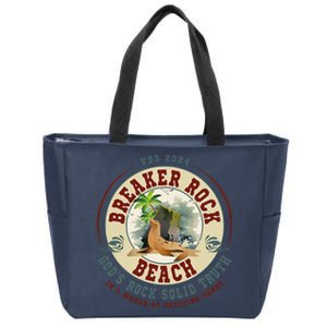 Breaker Rock Beach GodS Rock Solid Truth In A World Vbs Zip Tote Bag