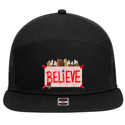Believe Ring Bell Philadelphia Baseball Player 7 Panel Mesh Trucker Snapback Hat