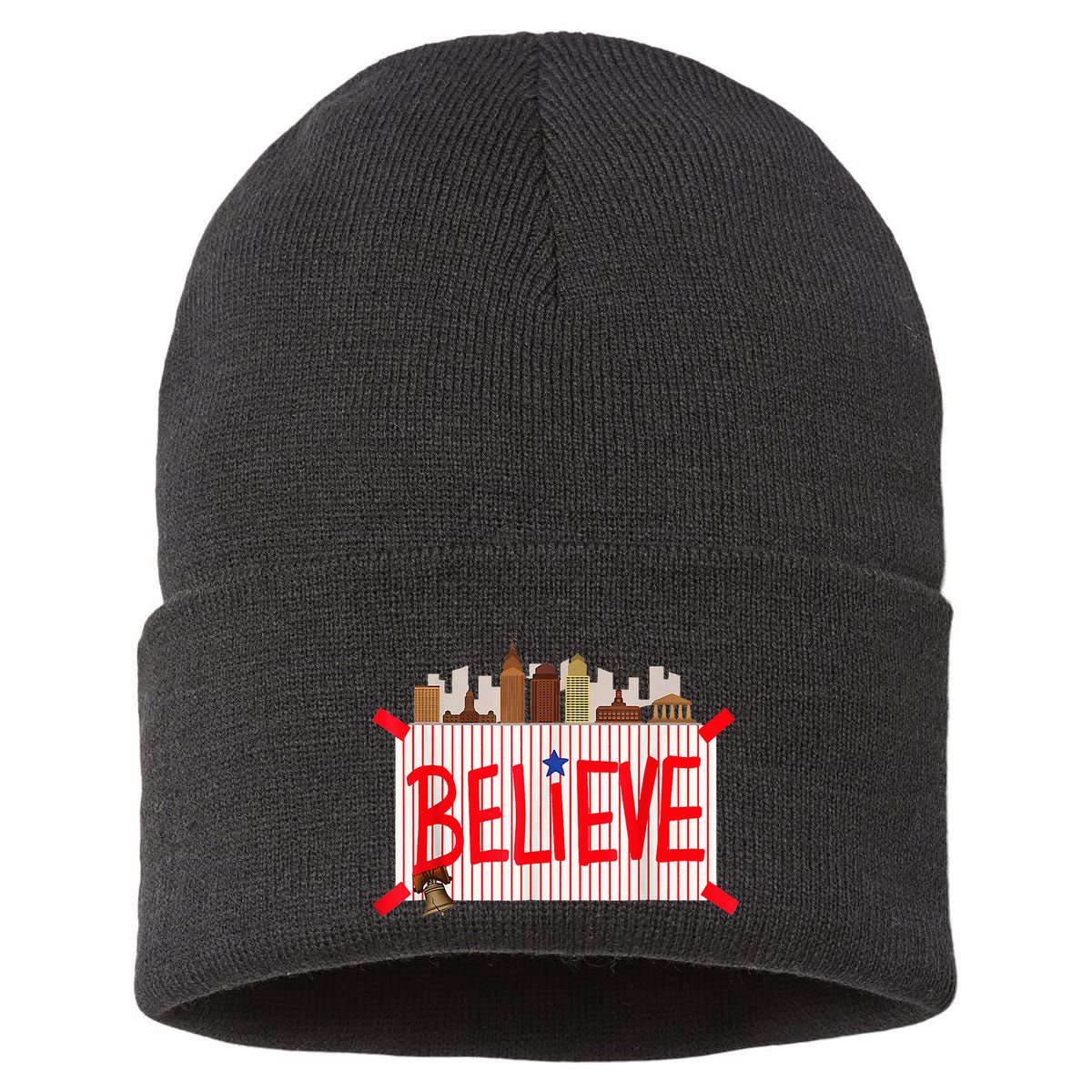 Believe Ring Bell Philadelphia Baseball Player Sustainable Knit Beanie