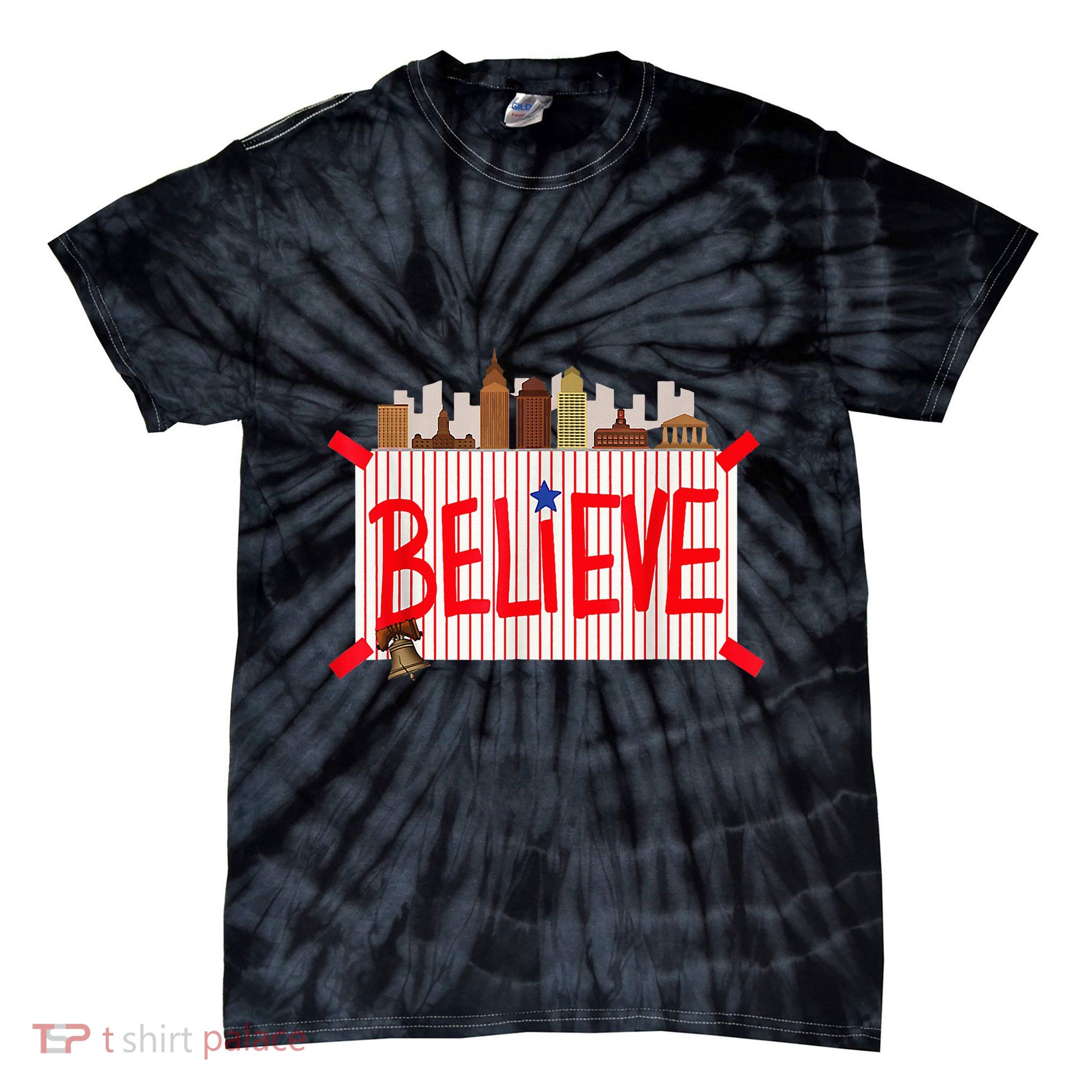 Believe Ring Bell Philadelphia Baseball Player Tie-Dye T-Shirt