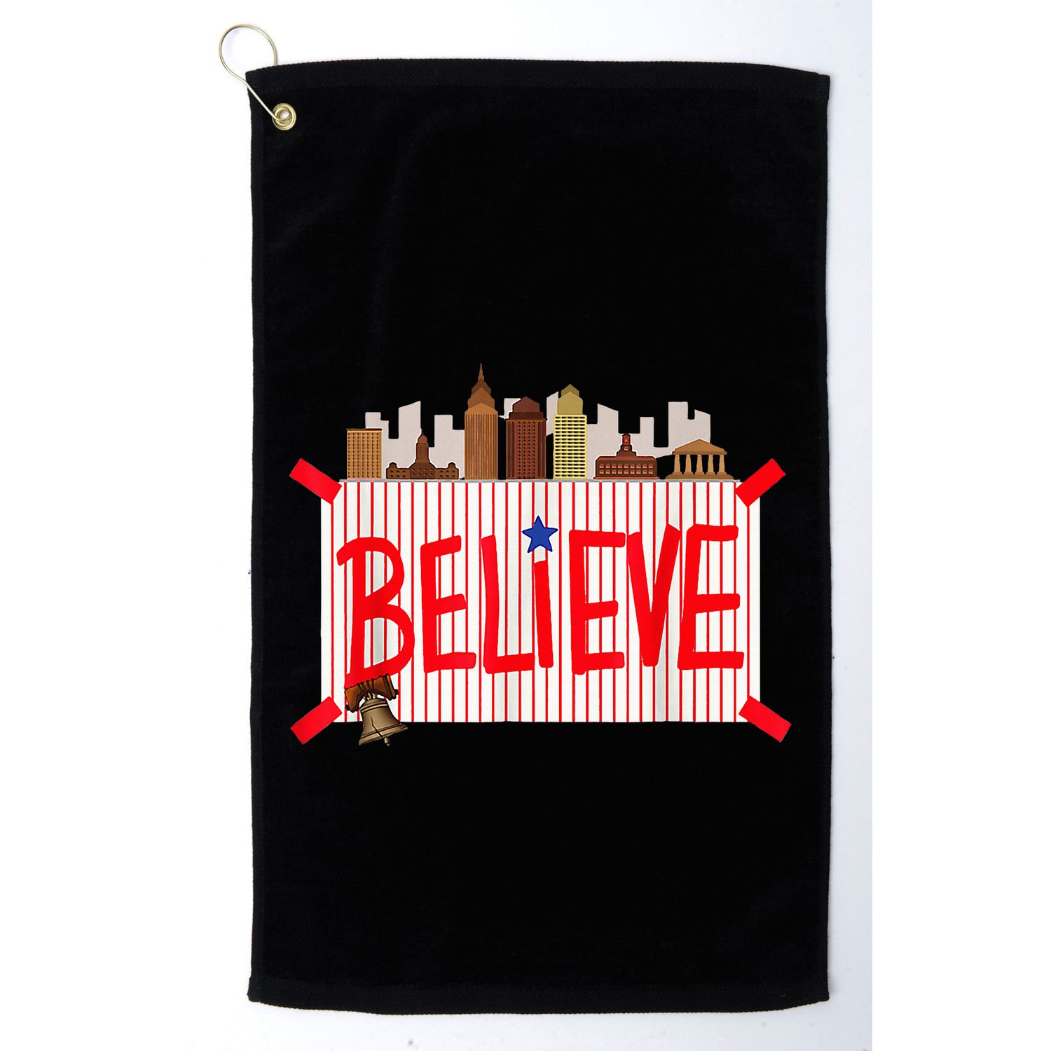 Believe Ring Bell Philadelphia Baseball Player Golf Towel