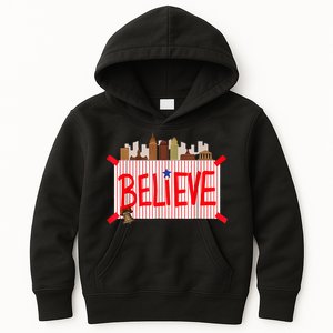 Believe Ring Bell Philadelphia Baseball Player Kids Hoodie