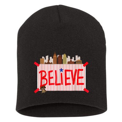 Believe Ring Bell Philadelphia Baseball Player Short Acrylic Beanie