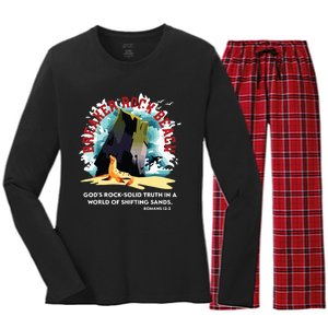 Breaker Rock Beach Gods Rock Solid Truth In A World Vbs 2024 Women's Long Sleeve Flannel Pajama Set 