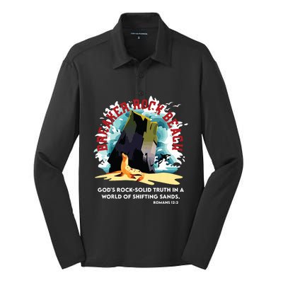 Breaker Rock Beach Gods Rock Solid Truth In A World Vbs 2024 Silk Touch Performance Long Sleeve Polo