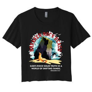 Breaker Rock Beach Gods Rock Solid Truth In A World Vbs 2024 Women's Crop Top Tee