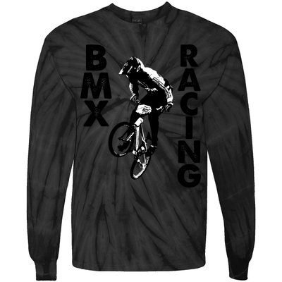 BMX Racing Biker Bike Tie-Dye Long Sleeve Shirt