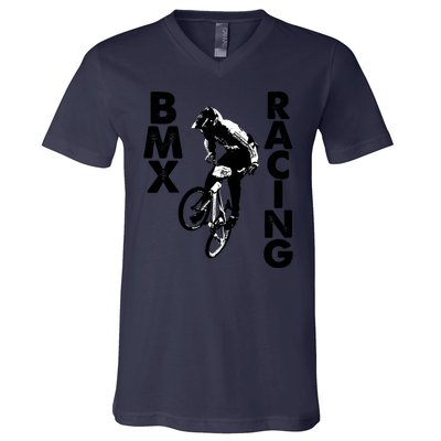 BMX Racing Biker Bike V-Neck T-Shirt