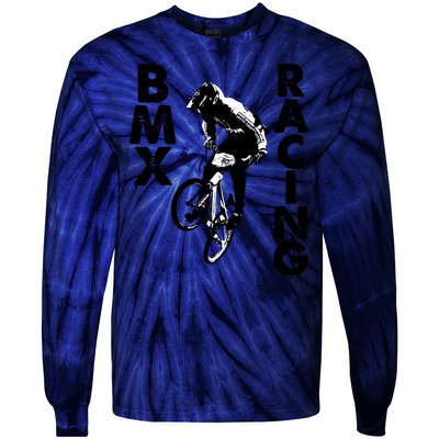 BMX Racing Biker Bike Tie-Dye Long Sleeve Shirt