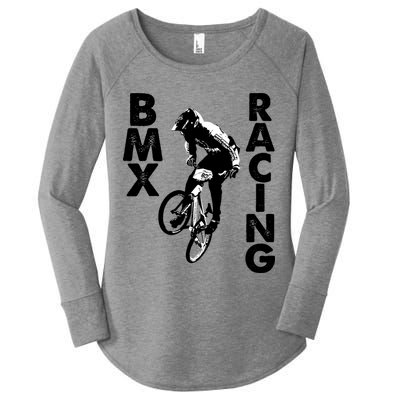 BMX Racing Biker Bike Women's Perfect Tri Tunic Long Sleeve Shirt