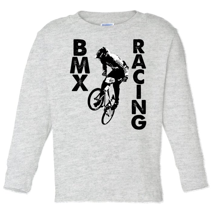 BMX Racing Biker Bike Toddler Long Sleeve Shirt