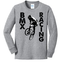 BMX Racing Biker Bike Kids Long Sleeve Shirt