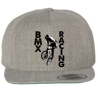 BMX Racing Biker Bike Wool Snapback Cap