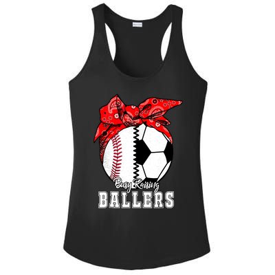 Busy Raising Ballers Baseball Soccer Bandana Mothers Day Ladies PosiCharge Competitor Racerback Tank