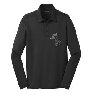 Bmx Rider Bike Bicycle Stunt Racing Boy Silk Touch Performance Long Sleeve Polo