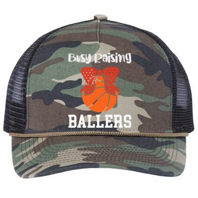 Busy Raising Ballers Basketball Mom Gift Retro Rope Trucker Hat Cap