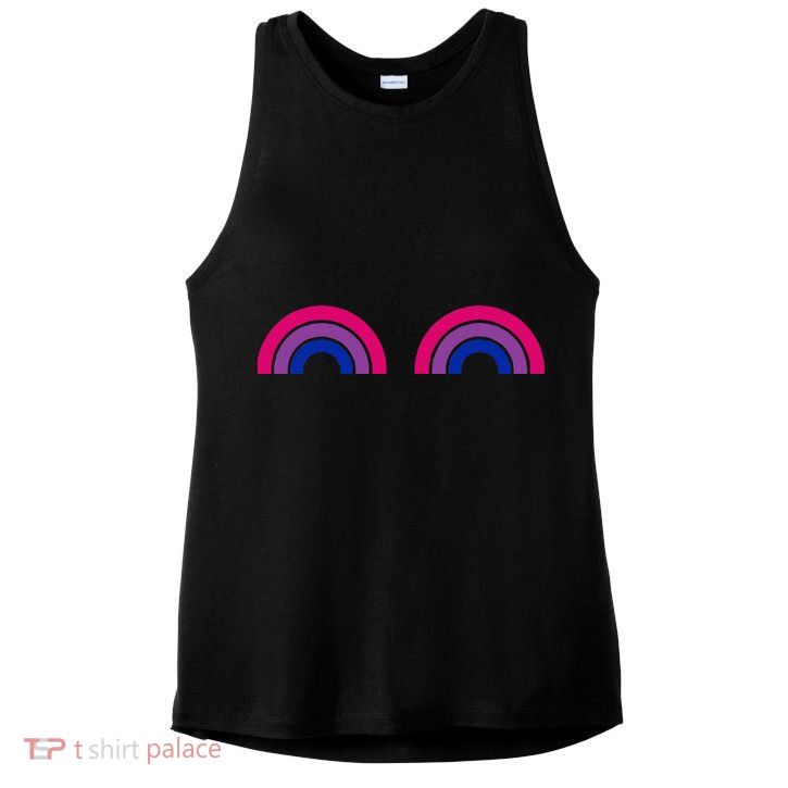 Bisexual Rainbow Boobs Funny Bi Pride Lgbt Pride Ladies PosiCharge Tri-Blend Wicking Tank