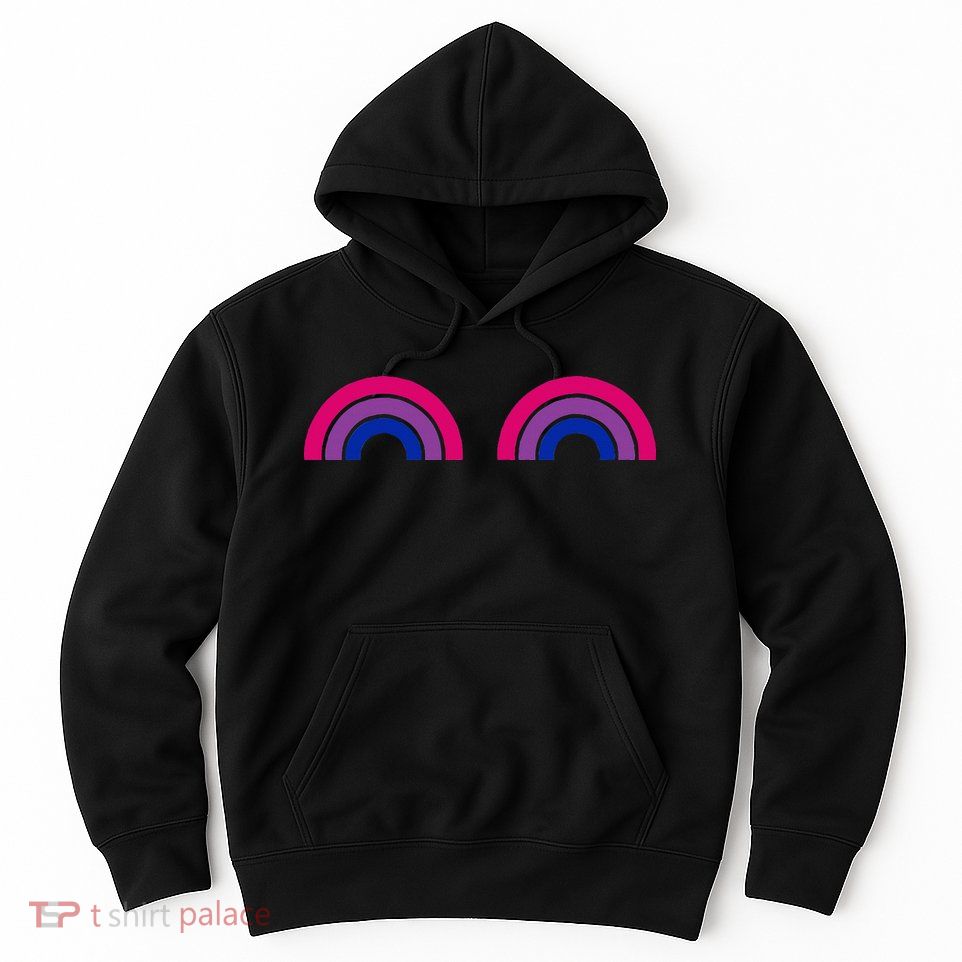 Bisexual Rainbow Boobs Funny Bi Pride Lgbt Pride Hoodie