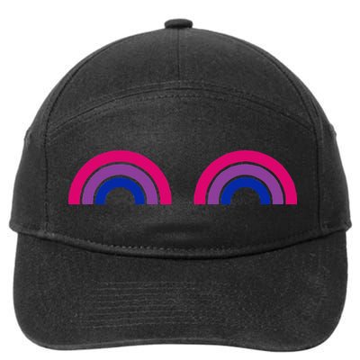 Bisexual Rainbow Boobs Funny Bi Pride Lgbt Pride 7-Panel Snapback Hat