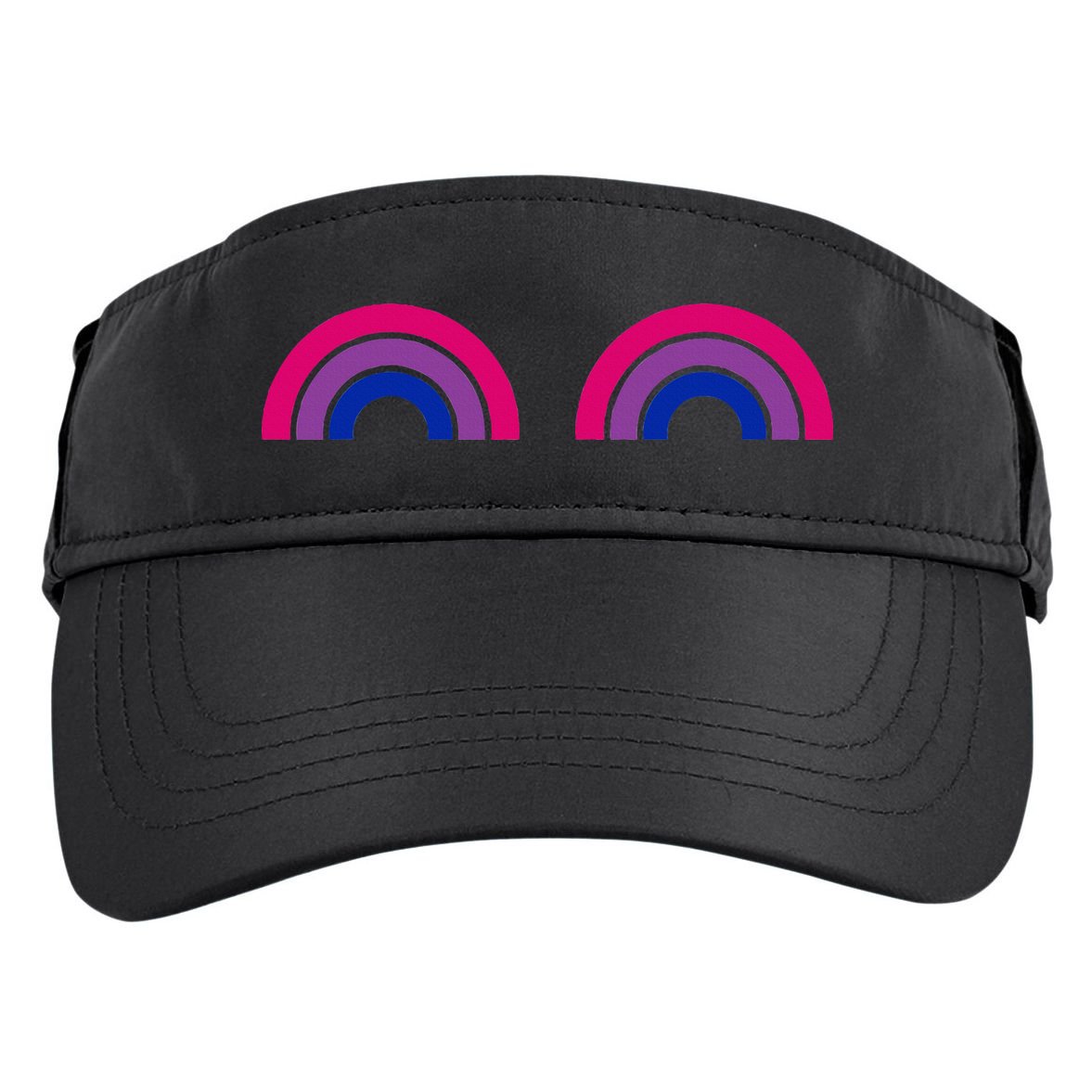 Bisexual Rainbow Boobs Funny Bi Pride Lgbt Pride Adult Drive Performance Visor