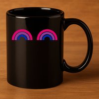 Bisexual Rainbow Boobs Funny Bi Pride Lgbt Pride 11oz C Handle Ceramic Mug