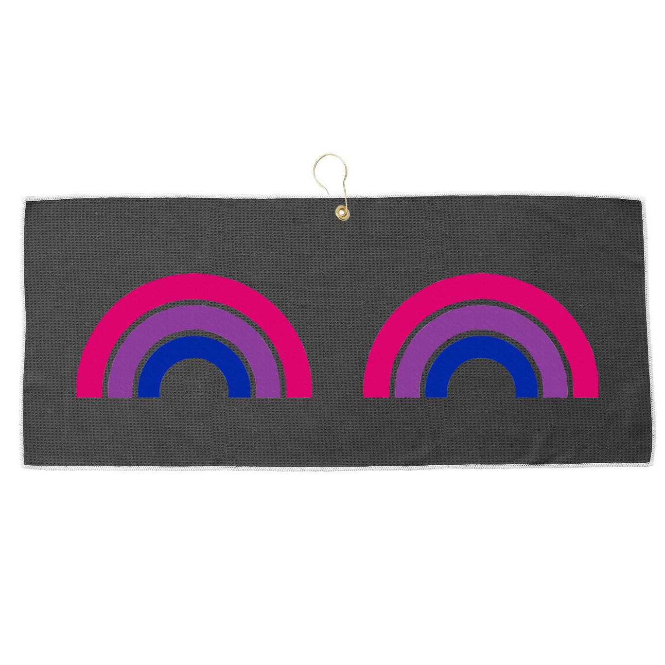 Bisexual Rainbow Boobs Funny Bi Pride Lgbt Pride Large Microfiber Waffle Golf Towel