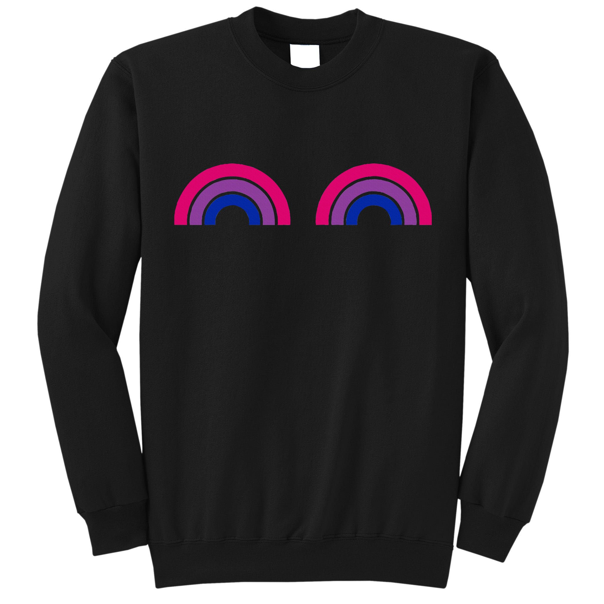 Bisexual Rainbow Boobs Funny Bi Pride Lgbt Pride Tall Sweatshirt