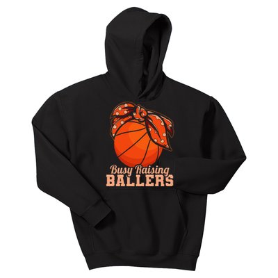 Busy Raising Ballers Basketball Player Mother Kids Hoodie