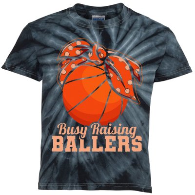 Busy Raising Ballers Basketball Player Mother Kids Tie-Dye T-Shirt