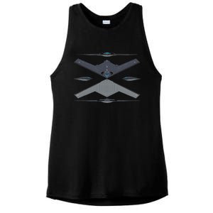 b21 raider bomber Airplane Aviation Ladies PosiCharge Tri-Blend Wicking Tank