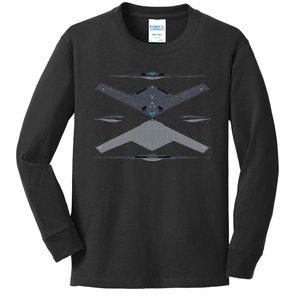 b21 raider bomber Airplane Aviation Kids Long Sleeve Shirt