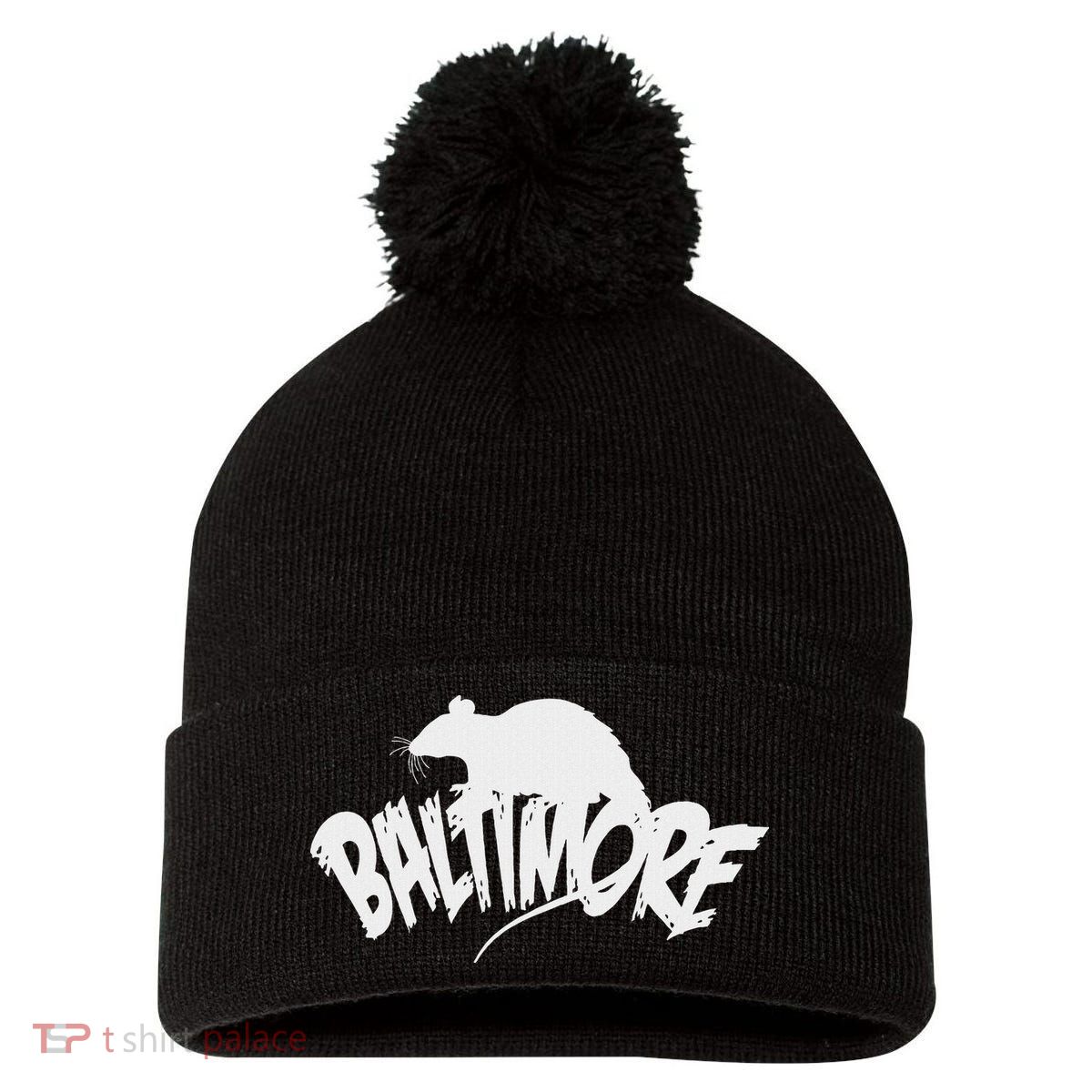 Baltimore Rats Pom Pom 12in Knit Beanie