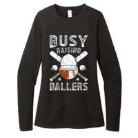 Busy Raising Ballers Football Baseball Dad Of Ballers Womens CVC Long Sleeve Shirt