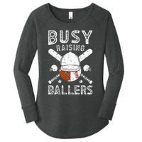 Busy Raising Ballers Football Baseball Dad Of Ballers Women's Perfect Tri Tunic Long Sleeve Shirt